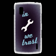 Coque LG Nexus 4 In Mecanic We trust Bleu ZG