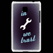 Coque LG Optimus L3 II In Mecanic We trust Bleu ZG