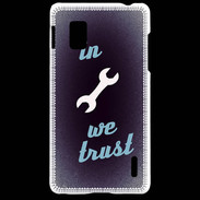 Coque LG Optimus G In Mecanic We trust Bleu ZG
