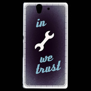 Coque Sony Xperia Z In Mecanic We trust Bleu ZG