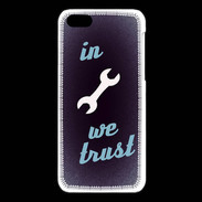 Coque iPhone 5C In Mecanic We trust Bleu ZG