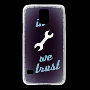 Coque Samsung Galaxy S5 In Mecanic We trust Bleu ZG