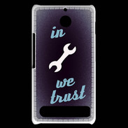 Coque Sony Xperia E1 In Mecanic We trust Bleu ZG