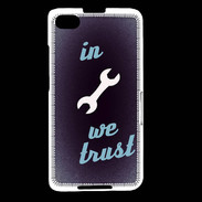 Coque Blackberry Z30 In Mecanic We trust Bleu ZG