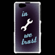 Coque Sony Xperia Z1 Compact In Mecanic We trust Bleu ZG