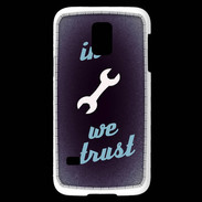 Coque Samsung Galaxy S5 Mini In Mecanic We trust Bleu ZG