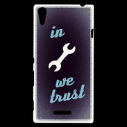 Coque Sony Xperia T3 In Mecanic We trust Bleu ZG