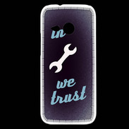 Coque HTC One Mini 2 In Mecanic We trust Bleu ZG
