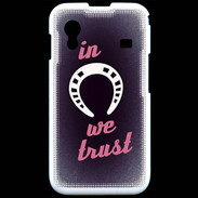 Coque Samsung ACE S5830 In Luck We trust Rouge ZG