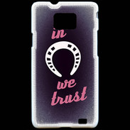 Coque Samsung Galaxy S2 In Luck We trust Rouge ZG