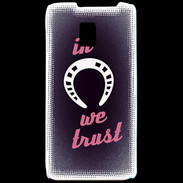 Coque LG P990 In Luck We trust Rouge ZG