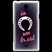 Coque Sony Xperia T In Luck We trust Rouge ZG
