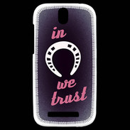 Coque HTC One SV In Luck We trust Rouge ZG