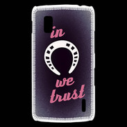 Coque LG Nexus 4 In Luck We trust Rouge ZG