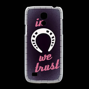 Coque Samsung Galaxy S4mini In Luck We trust Rouge ZG
