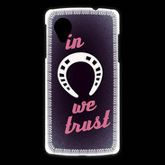 Coque LG Nexus 5 In Luck We trust Rouge ZG