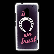 Coque HTC One Max In Luck We trust Rouge ZG