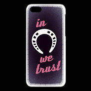 Coque iPhone 5C In Luck We trust Rouge ZG