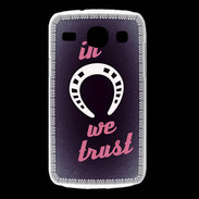 Coque Samsung Galaxy Core In Luck We trust Rouge ZG