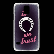 Coque Samsung Galaxy S5 In Luck We trust Rouge ZG