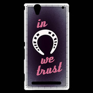 Coque Sony Xperia T2 Ultra In Luck We trust Rouge ZG