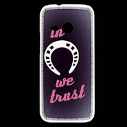 Coque HTC One Mini 2 In Luck We trust Rouge ZG