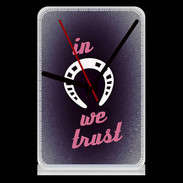 Pendule de bureau In Luck We trust Rouge ZG