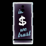 Coque Sony Xperia P In Money We trust Bleu ZG