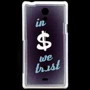Coque Sony Xperia T In Money We trust Bleu ZG