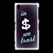 Coque Sony Xpéria Z1 In Money We trust Bleu ZG