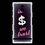 Coque Sony Xperia P In Money We trust Rouge ZG