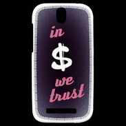 Coque HTC One SV In Money We trust Rouge ZG