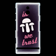 Coque Sony Xperia P In Mushrooms We trust Rouge ZG