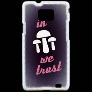 Coque Samsung Galaxy S2 In Mushrooms We trust Rouge ZG