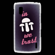 Coque LG Nexus 4 In Mushrooms We trust Rouge ZG