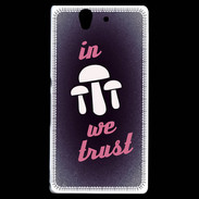 Coque Sony Xperia Z In Mushrooms We trust Rouge ZG