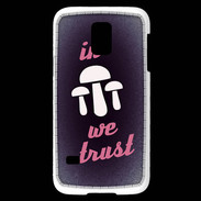 Coque Samsung Galaxy S5 Mini In Mushrooms We trust Rouge ZG