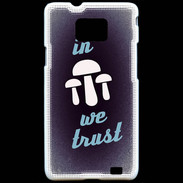 Coque Samsung Galaxy S2 In Mushrooms We trust Bleu ZG