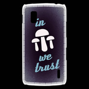 Coque LG Nexus 4 In Mushrooms We trust Bleu ZG