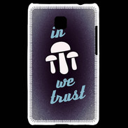Coque LG Optimus L3 II In Mushrooms We trust Bleu ZG