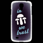 Coque Samsung Galaxy S4 In Mushrooms We trust Bleu ZG