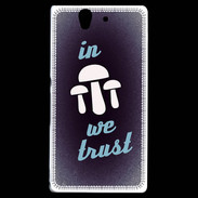 Coque Sony Xperia Z In Mushrooms We trust Bleu ZG
