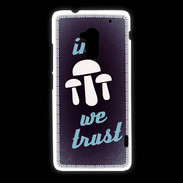 Coque HTC One Max In Mushrooms We trust Bleu ZG