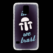 Coque Samsung Galaxy S5 In Mushrooms We trust Bleu ZG
