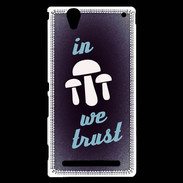 Coque Sony Xperia T2 Ultra In Mushrooms We trust Bleu ZG