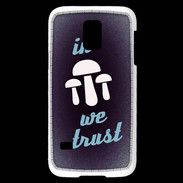 Coque Samsung Galaxy S5 Mini In Mushrooms We trust Bleu ZG