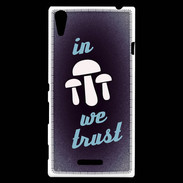 Coque Sony Xperia T3 In Mushrooms We trust Bleu ZG