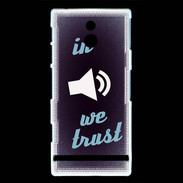 Coque Sony Xperia P In Music We trust Bleu ZG