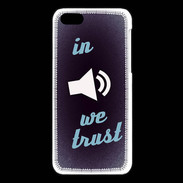 Coque iPhone 5C In Music We trust Bleu ZG