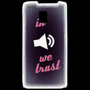 Coque LG P990 In Music We trust Rouge ZG